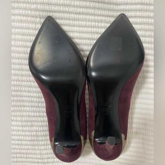 Fendi Roma suede and leather pumps - Picture 6 of 7